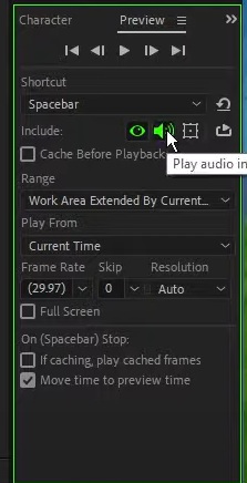 how to mute sound in after effects